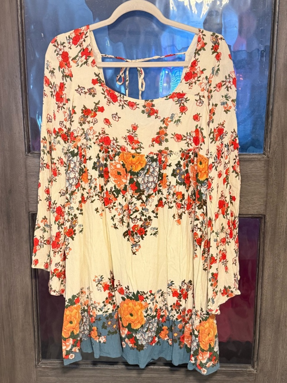 Free People Modern Chinoiserie Bell Sleeve Dress size S